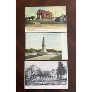 1905 Postcards Nathan Hale Birthplace Schoolhouse Monument RPPC Connecticut